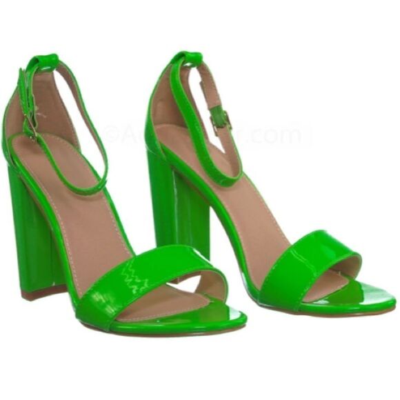 Retro Neon Green Heels - Picture 1 of 5